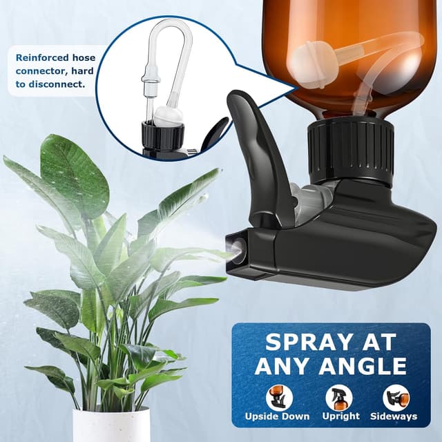 Detalle de Veco 10oz 360° Spray Bottle with Adjustable Nozzle (3-Pack) in Brown