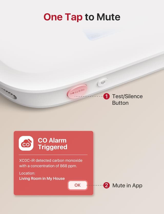 Detalle 2 de X-Sense XC0C-iR smart CO alarm
