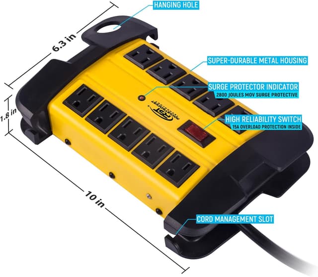Thumbnail 2 de CRST 10-Outlets Power Strip 15ft ๐