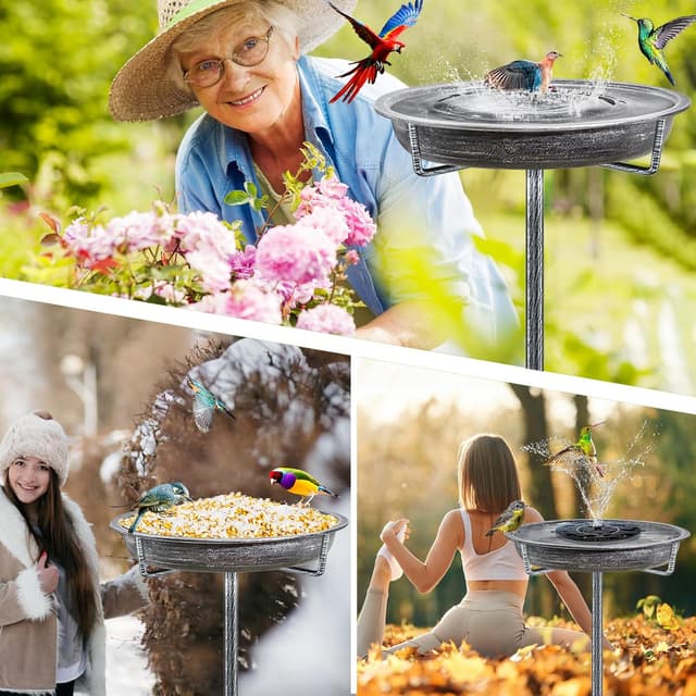 Thumbnail 4 de KHayRovies Bird Bath Outdoor Metal Stand