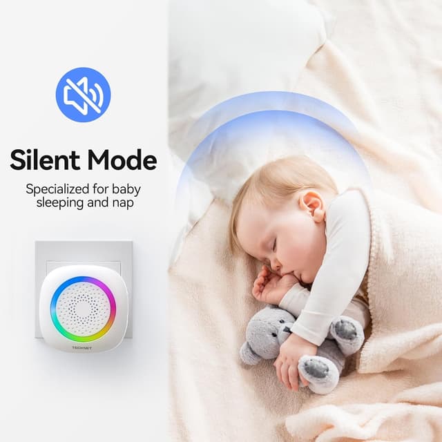 Detalle de TECKNET Wireless Doorbell kit with 2 plug-in receivers, 60 chimes and IP66 weatherproof range up to 400m