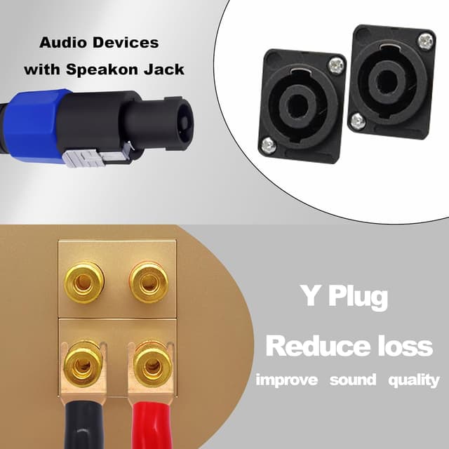 Detalle de YARCHONN Speakon to 2Y Spade Speaker Cable 2m