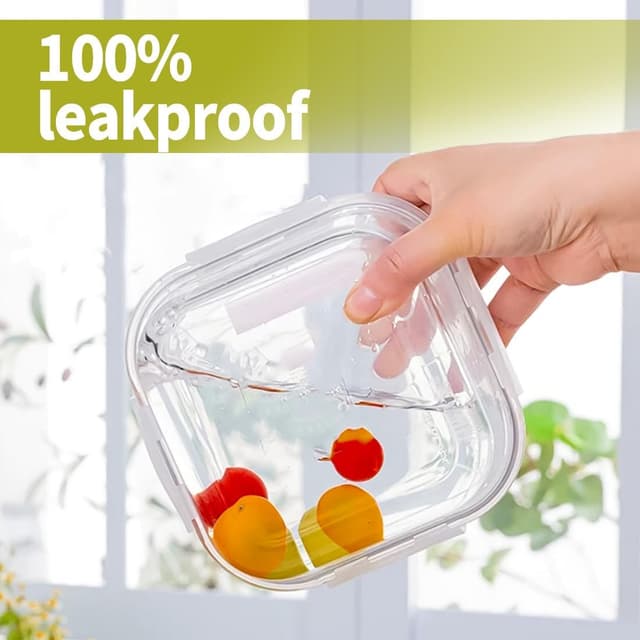 Detalle 2 de H.JSS WDJS 16oz Glass Meal Prep Containers 500ml 🍱