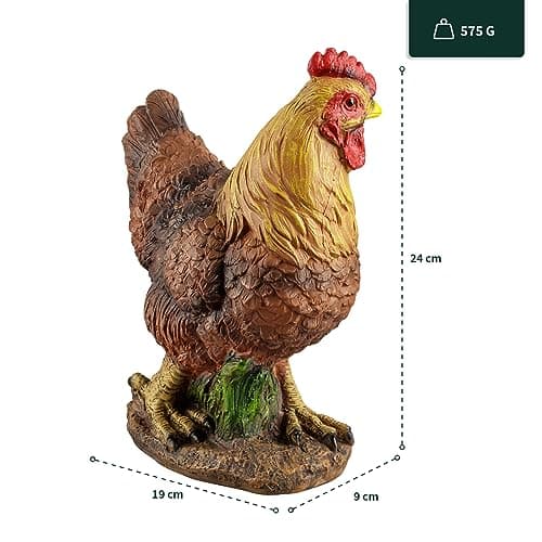 Thumbnail 1 de VERDOBA Poule décorative en résine marron