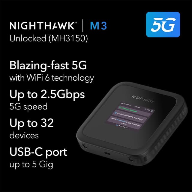 Detalle 2 de NETGEAR Nighthawk M3 5G mobile router 2.5Gbps
