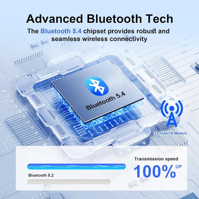 Thumbnail 3 de Bluetooth Headset V5.4 Wireless Dual-Mic — 14h Talking
