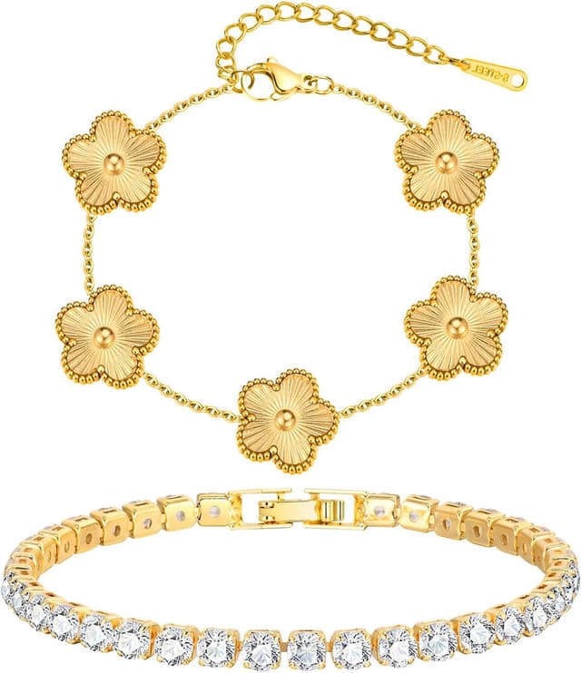 Detalle de Gamtic bracciale tennis 18K zirconia 2 pezzi