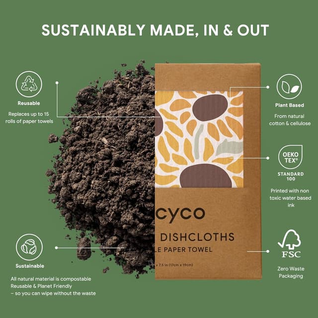 Thumbnail 2 de RECYCO 5-Pack Geometric Dishcloths