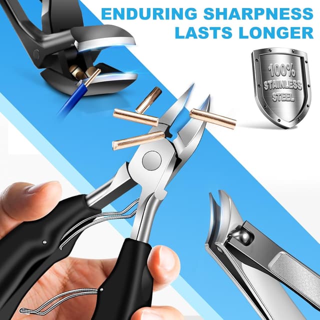 Detalle de DRMODE 2026 Toenail Clippers Set (5-in-1) for Thick Toenails, Angled & Ingrown Nail Clippers with Long Handle