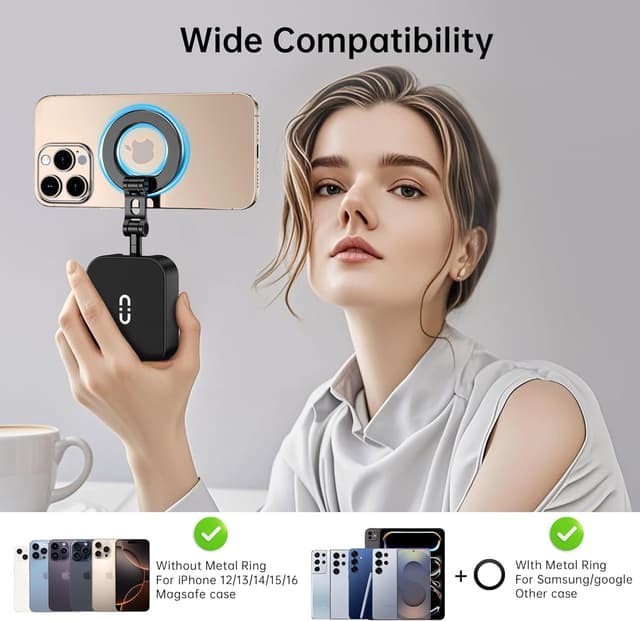 Detalle de AIRCADIA Handy Ständer für Flugzeug & Alltag – verstellbare Klemmhalterung mit 360°-Gelenk, MagSafe-kompatibel