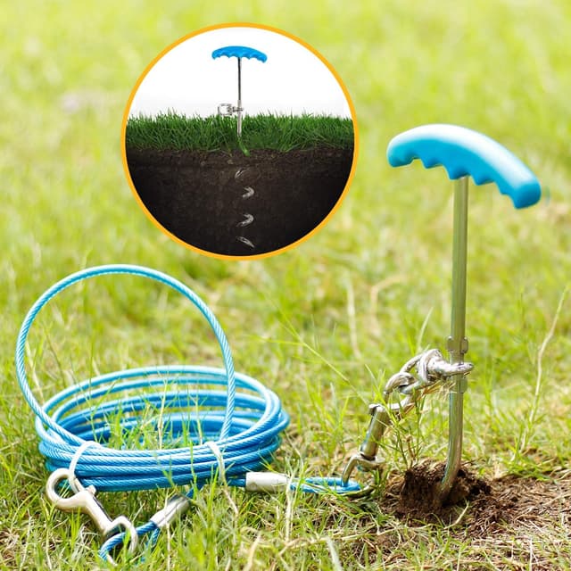 Thumbnail 4 de Petphabt 33ft heavy duty tie-out cable teal