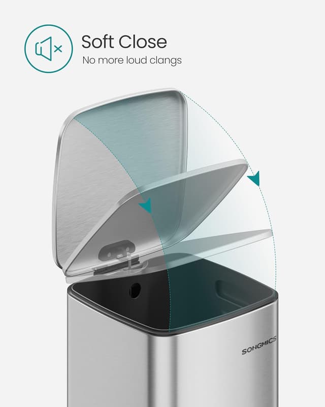 Detalle 1 de SONGMICS kitchen bin 30 L stainless pedal