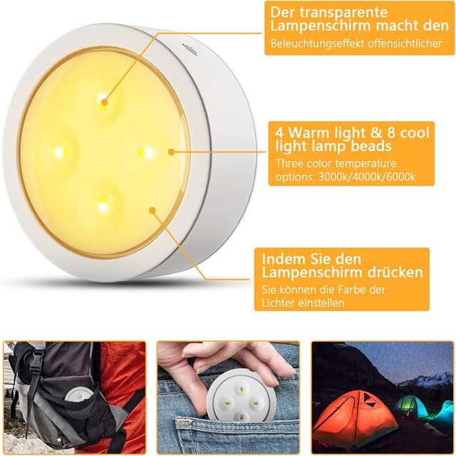 Detalle 2 de HITRENDS Kinder-Nachtlicht Set mit Fernbedienung (6 Leuchten, 2 Fernbedienungen) – 3 Farbtemperaturen