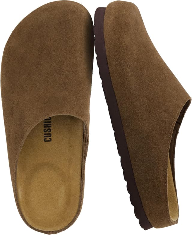 Detalle de CUSHIONAIRE Lute Genuine Suede Leather Clogs for Women 👡