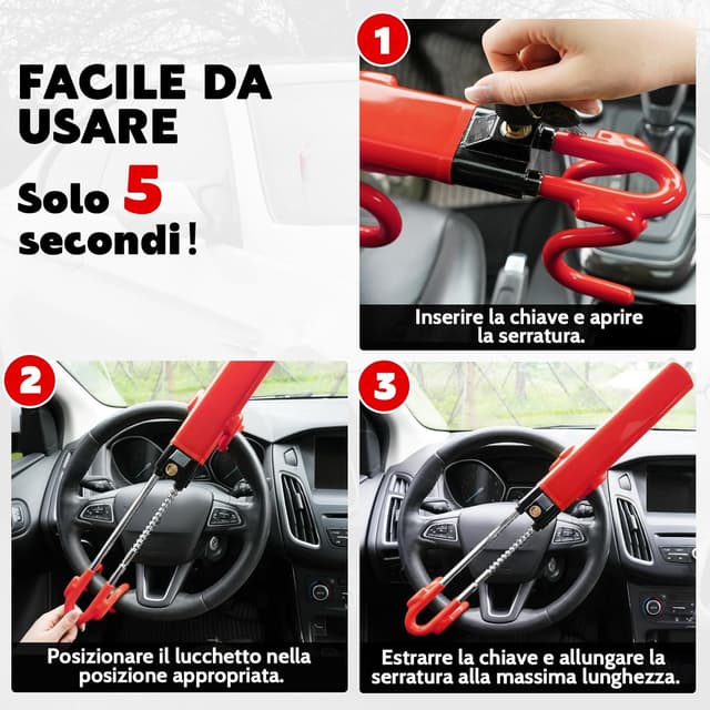 Thumbnail 5 de Tevlaphee Blocca Sterzo Auto regolabile 5,5–13,8"