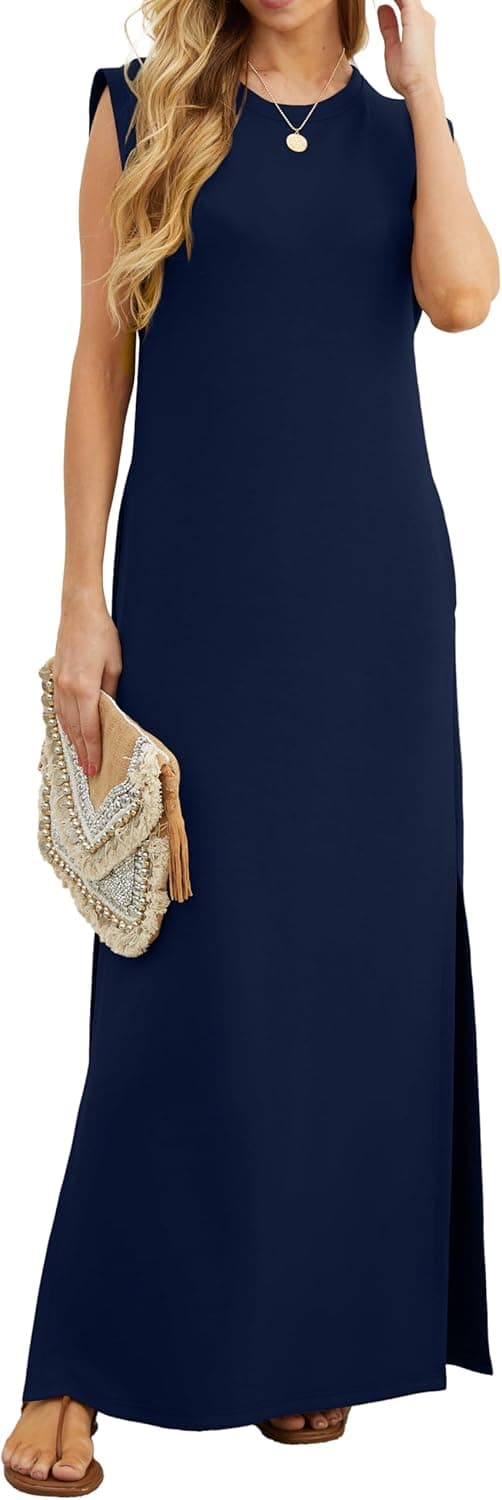 Detalle 2 de GRECERELLE Womens Summer Maxi Dress with Split and Pockets