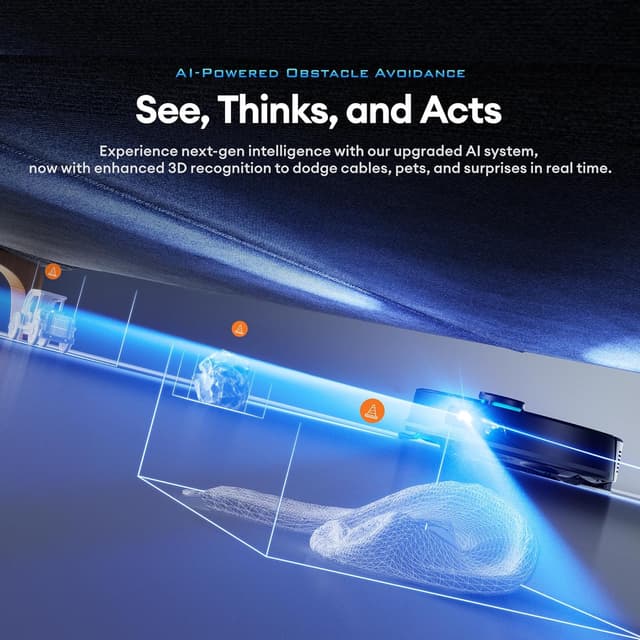 Detalle de Ultenic T20 Pro robot vacuum 8000Pa LiDAR