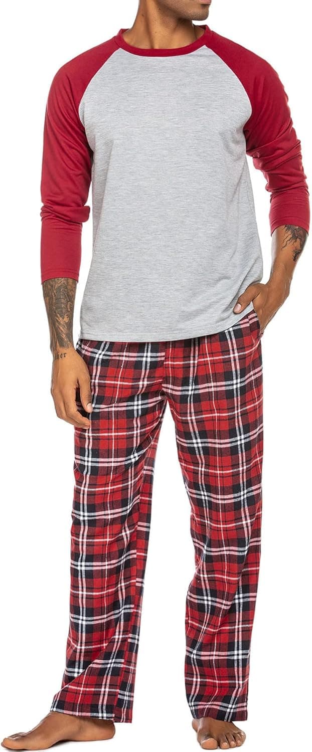 Detalle de Pyjama homme ADOME carreaux coton 2 pièces S-XXL