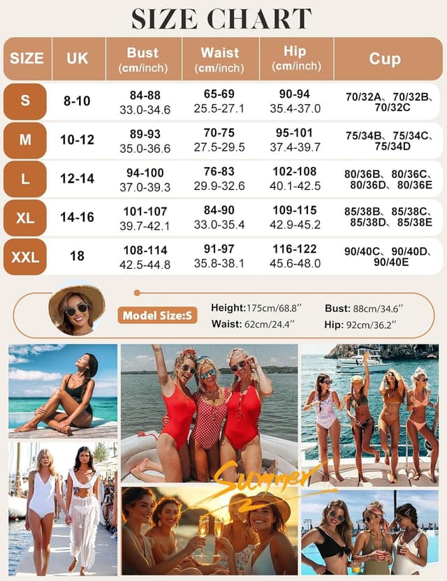 Detalle 2 de Vancavoo Costume intero donna push-up con controllo pancia e scollo a V