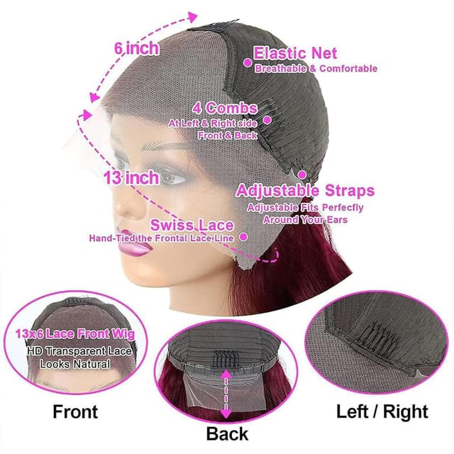 Thumbnail 5 de Fiumer Burgundy Wig 28inch 💇♀