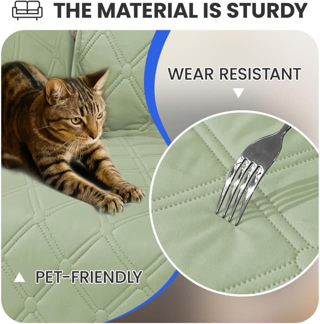 Thumbnail 6 de Ystyle copridivano impermeabile angolare reversibile per 2 posti con penisola (verde menta, L 210 cm)