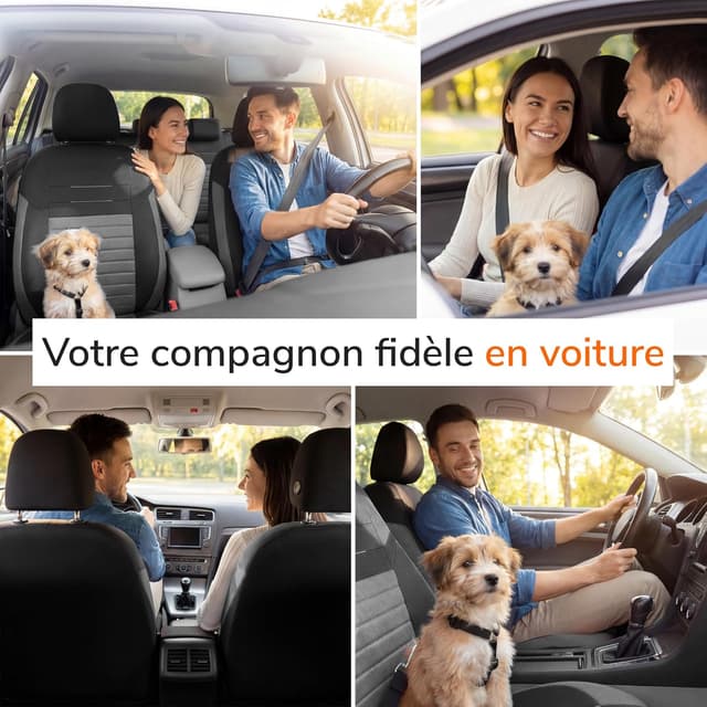 Detalle de upgrade4cars Housses de siège avant universelles gris (lot de 4) Version 2026