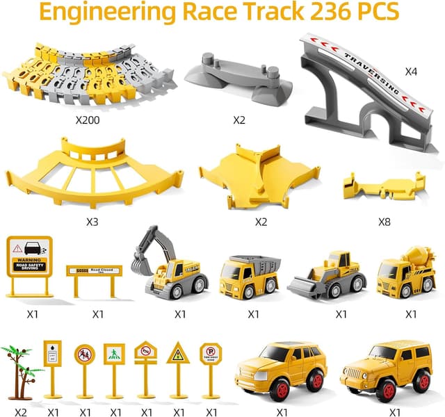 Thumbnail 6 de iHaHa Construction Race Track Set for Ages 3–6