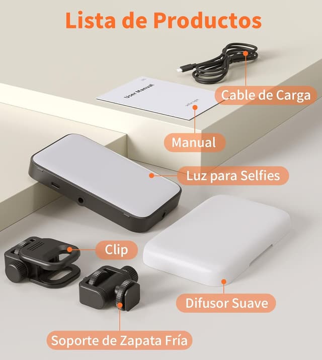 Thumbnail 6 de TONEOF Luz Móvil Recargable con Difusor y Soporte