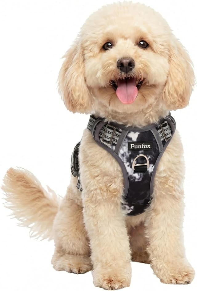 Detalle de Funfox Dog Harness Small (Misty Gray S) – No-pull puppy harness with vertical handle