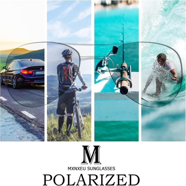 Detalle 2 de MXNXEU Sonnenbrille Herren Fahrerbrille polarisiert UV400 – Outdoor Vintage Unisex