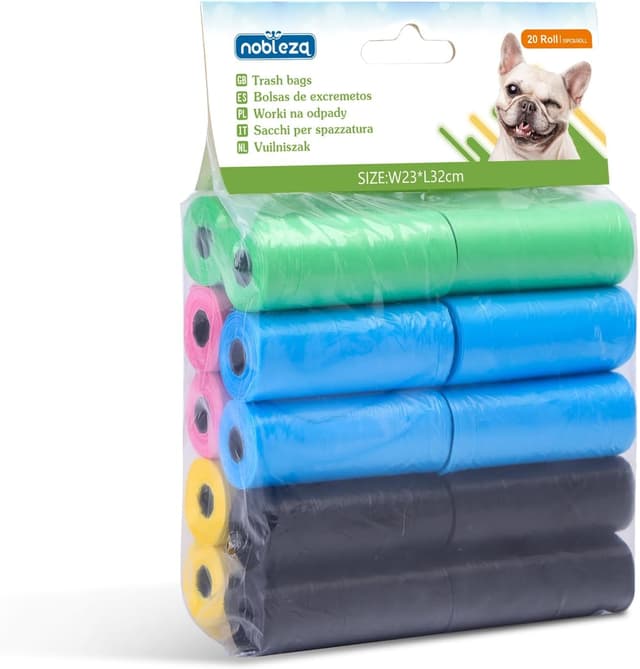 Detalle de Nobleza Sacs à crottes pour chien Nobleza – 300 sachets, 20 rouleaux