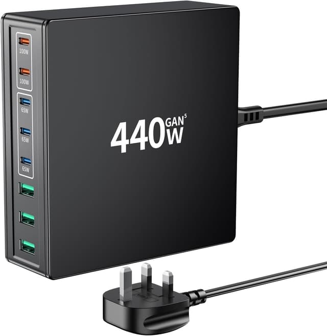 Detalle de FINIBO 440W 8‑Port GaN USB C Charger