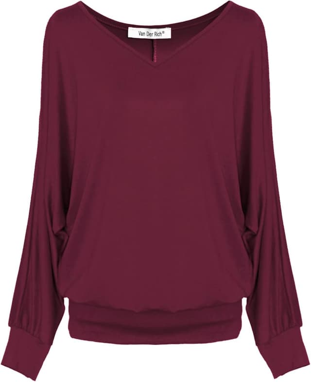 Detalle 2 de Van Der Rich Damen-T-Shirt „Raffinierte Einfachheit“ – einfarbiges Longsleeve zum Kombinieren