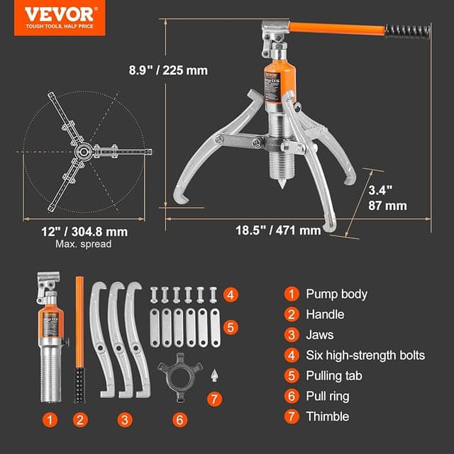 Thumbnail 6 de VEVOR 15 Ton Hydraulic Gear Puller