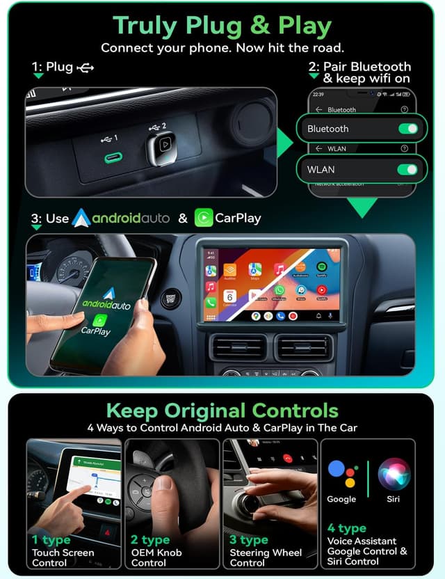 Thumbnail 5 de Mavlou Wireless CarPlay & Android Auto Adapter 2-in-1