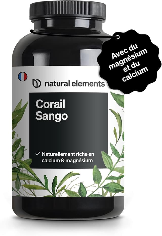 Detalle de Corail marin sango – 180 gélules (660 mg calcium, 330 mg magnésium) Source naturelle