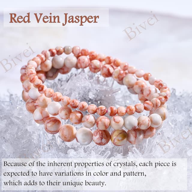 Detalle de Bivei Braccialetto di Cristallo da donna con perle naturali 4 mm elastico