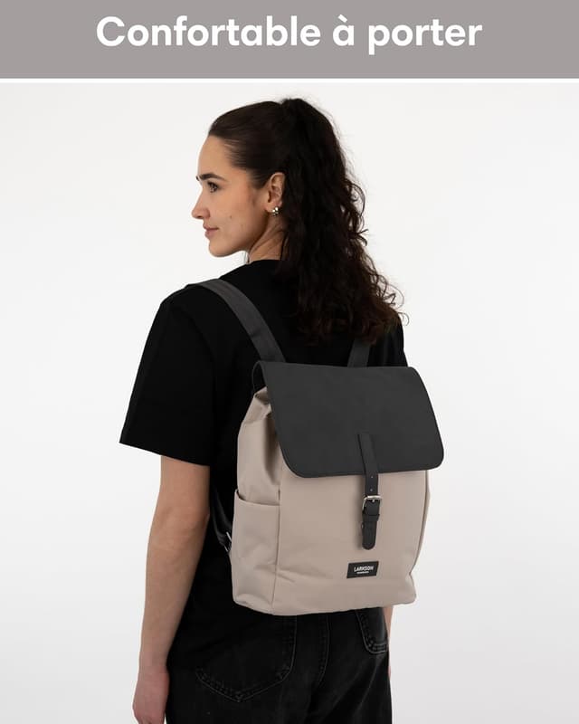 Detalle 2 de LARKSON Sac à dos femme petit Ida : sac compact pour l’université, avec compartiment ordinateur 13 pouces