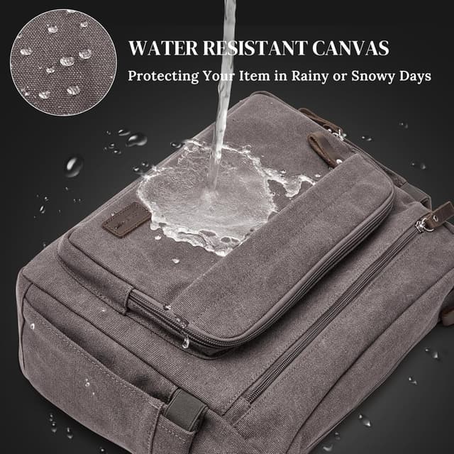 Thumbnail 6 de S-ZONE men’s canvas messenger bag with crossbody strap for a 13.3-inch laptop