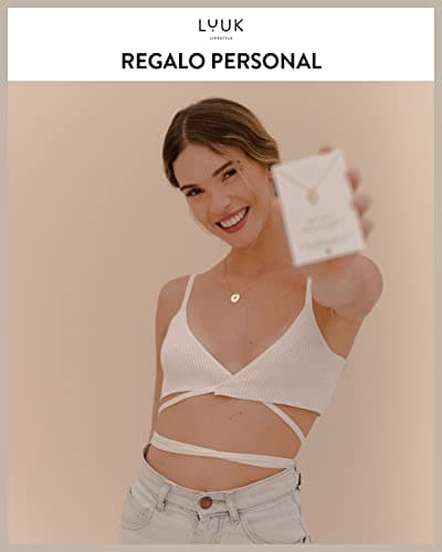 Detalle de LUUK LIFESTYLE collar de acero inoxidable con colgante diente de león, chapita flor y tarjeta HAPPINESS (50 cm)