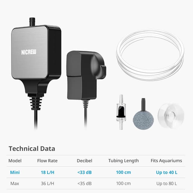 Thumbnail 5 de NICREW Air Pump 18 L/H ultra-quiet aquarium pump
