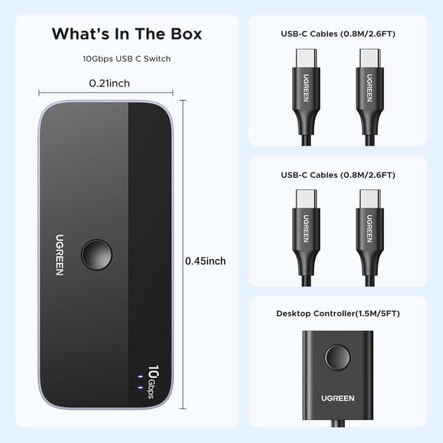 Thumbnail 6 de UGREEN Switch 3.2 USB C 10Gbps 4 Puertos 🔌 KVM Comutador