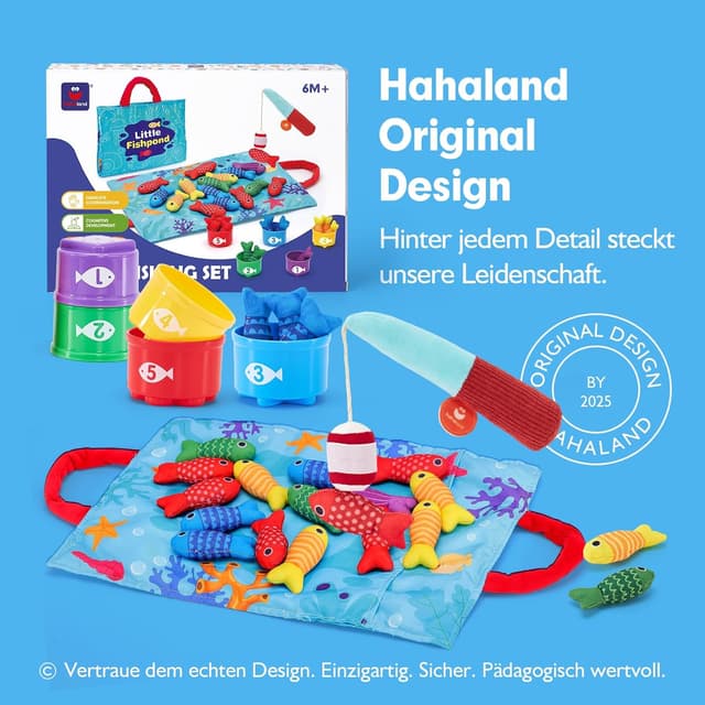 Detalle 2 de hahaland Angelspiel mit 15 Fischen 🎣