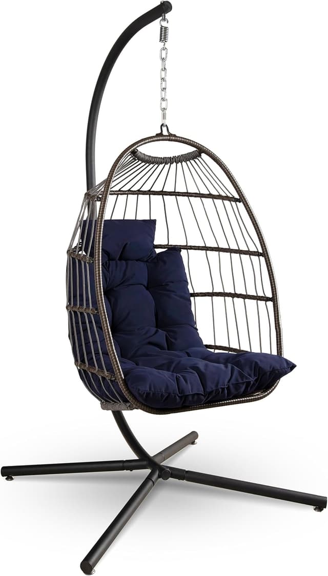 Detalle de SereneLife Foldable Egg Chair 158 kg