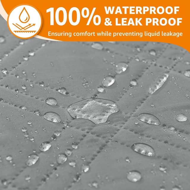 Detalle 2 de Waterproof Dog Blanket (2 Pack) with Anti-Slip Backing – Grey, 97×190cm