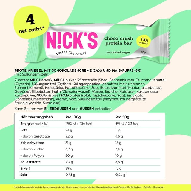 Thumbnail 2 de NICKS Protein Riegel ohne Zuckerzusatz Choco Crush
