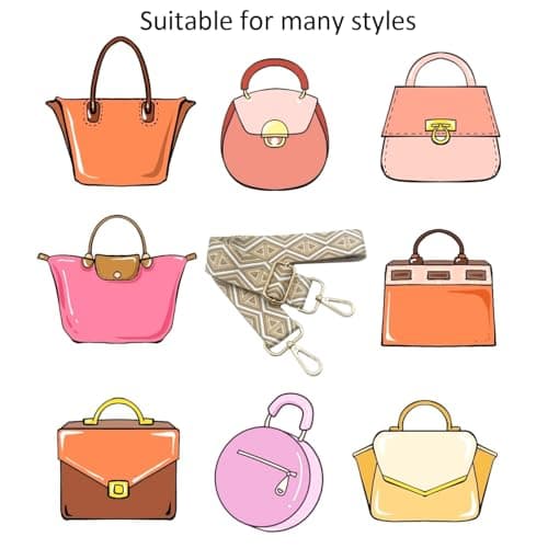 Detalle 1 de Keriocusi correa de hombro ajustable beige caqui (80-130 cm) ancho 3,9 cm con hebilla dorada