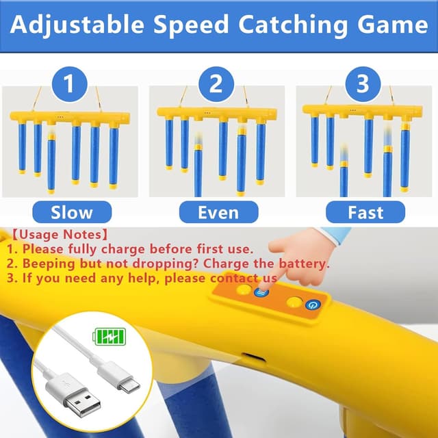 Detalle de Jastown Reaction Training Toy with Falling Sticks – hand-eye coordination capture game for kids and adults