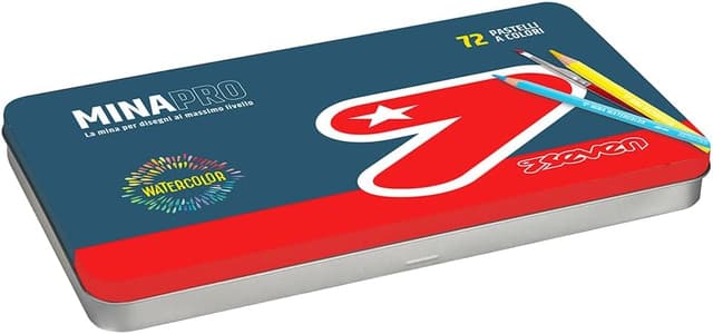 Detalle de Seven Pastelli Scuola Minapro Watercolor in astuccio metallico da 72 pezzi