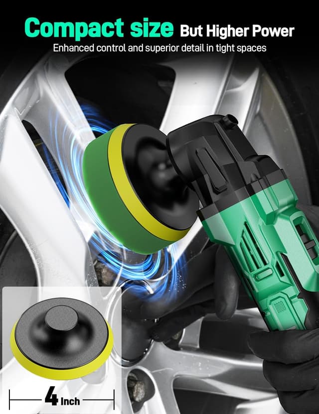 Thumbnail 6 de KIMO 20V Cordless Buffer Polisher Kit (4-Inch, 25-Piece Polishing Kit) with 2*2000mAh Batteries